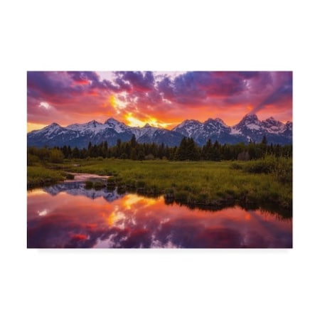 Darren White Photography 'Black Ponds Sunset 1' Canvas Art,16x24